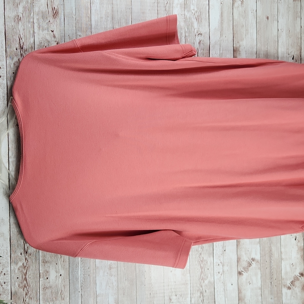 Land's End, Women's Coral Tunic top, v-neck, short Sleeves, Sz 14-16 - Picture 6 of 7